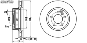ATE Bremsesæt, skivebremser ijf1415888 foraksel ventileret 317mm 30mm for LAND ROVER