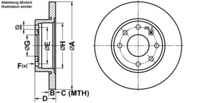 ATE Bremsesæt, skivebremser ijf14159r4 foraksel fuld 236mm 12mm for OPEL VAUXHALL CHEVROLET