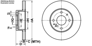 ATE Bremsesæt, skivebremser ijf1415iy4 bagaksel fuld 240mm 11mm for FIAT FORD