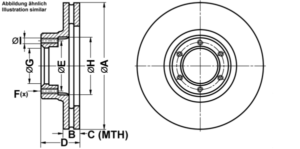 ATE Bremsesæt, skivebremser ijf1416xh4 foraksel ventileret 252mm 24mm for OPEL VAUXHALL RENAULT