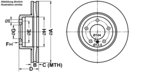 ATE Bremsesæt, skivebremser ijf14179s2 foraksel ventileret 324mm 30mm for BMW