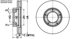 ATE Bremsesæt, skivebremser ijf1417jm2 foraksel ventileret 257mm 25mm for TOYOTA VAG