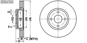 ATE Bremsesæt, skivebremser ijf1418632 foraksel ventileret 278mm 24mm for FORD