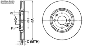 ATE Bremsesæt, skivebremser ijf1418nm6 foraksel ventileret 283mm 22mm for CITROËN PEUGEOT