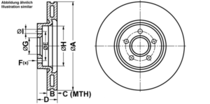 ATE Bremsesæt, skivebremser ijf1418tw4 foraksel ventileret 320mm 25mm for VOLVO FORD VAUXHALL OPEL SAAB MAZDA