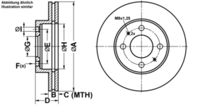 ATE Bremsesæt, skivebremser ijf14193y1 foraksel ventileret 240mm 18mm for NISSAN