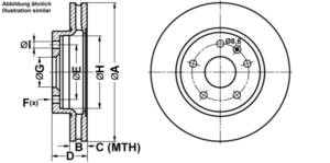 ATE Bremsesæt, skivebremser ijf1419zk3 foraksel ventileret 296mm 30mm for VAUXHALL OPEL CHEVROLET