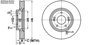 ATE Bremsesæt, skivebremser ijf141b277 foraksel ventileret 300mm 28mm for HYUNDAI KIA