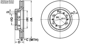 ATE Bremsesæt, skivebremser ijf141bgn3 foraksel ventileret 276mm 24mm for PEUGEOT CITROËN MITSUBISHI