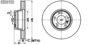 ATE Bremsesæt, skivebremser ijf141c3h5 foraksel ventileret 334mm 31mm for MERCEDES-BENZ BENTLEY BMW CHRYSLER VAG