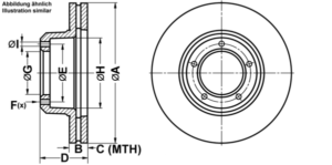 ATE Bremsesæt, skivebremser ijf141dge7 foraksel ventileret 298mm 24mm for LAND ROVER