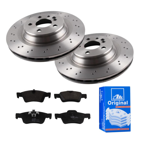 ATE Bremsesæt, skivebremser ijf141el07 bagaksel perforeret/ventileret 330mm 26mm for MERCEDES-BENZ MAYBACH