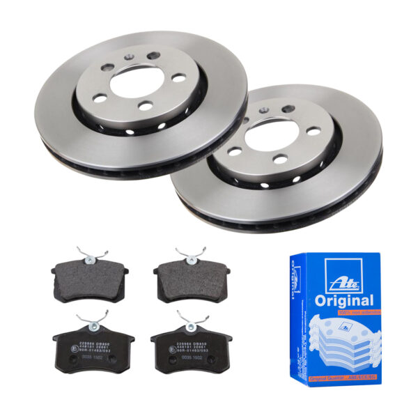 ATE Bremsesæt, skivebremser ijf141fbo7 bagaksel ventileret 256mm 22mm for PEUGEOT CITROËN SKODA VAG SEAT