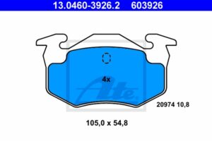 ATE Bremsesæt, skivebremser ijf141h3h2 bagaksel fuld 238mm 8mm for RENAULT