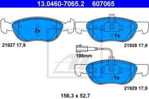 ATE Bremsesæt, skivebremser ijzjsgh205 foraksel ventileret 257mm 20mm for FIAT