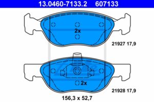 ATE Bremsesæt, skivebremser ijzjsghkr0 foraksel ventileret 257mm 20mm for FIAT