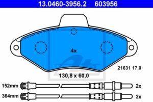ATE Bremsesæt, skivebremser ijzjsgi694 foraksel ventileret 266mm 20mm for PEUGEOT CITROËN