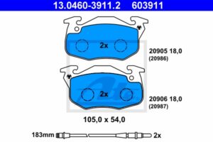 ATE Bremsesæt, skivebremser ijzjsgira1 foraksel ventileret 247mm 20mm for PEUGEOT CITROËN RENAULT