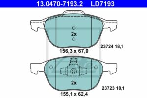 ATE Bremsesæt, skivebremser ijzjsgjaa5 foraksel ventileret 278mm 25mm for FORD VOLVO MAZDA