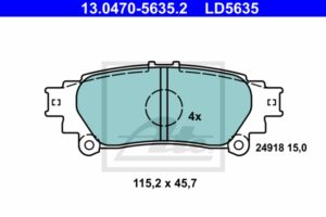 ATE Bremsesæt, skivebremser ijzjsgleh8 bagaksel ventileret 309mm 18mm for LEXUS TOYOTA