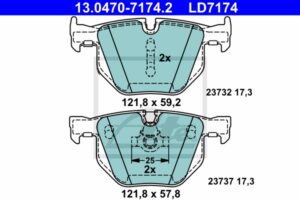 ATE Bremsesæt, skivebremser ijzjsglkn0 bagaksel ventileret 320mm 20mm for BMW