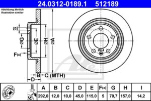 ATE Bremsesæt, skivebremser ijzjsglp52 bagaksel fuld 292mm 12mm for VAUXHALL OPEL CHEVROLET