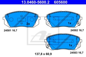ATE Bremsesæt, skivebremser sg000009b9 foraksel ventileret 305mm 25mm for KIA HYUNDAI