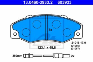ATE Bremsesæt, skivebremser sg00000cug bagaksel fuld 265mm 10mm for TALBOT RENAULT