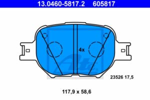 ATE Bremsesæt, skivebremser sg00000cv1 bagaksel fuld 275mm 25mm for TOYOTA
