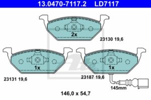 ATE Bremsesæt, skivebremser sg00000d2d foraksel ventileret 256mm 22mm for SEAT VAG SKODA