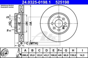 ATE Bremsesæt, skivebremser sg00000d2i foraksel fuld 240mm 9mm for VAUXHALL OPEL KIA