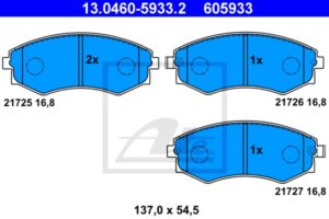 ATE Bremsesæt, skivebremser sg00000d6c foraksel fuld 262mm 10mm for KIA HYUNDAI NISSAN DAEWOO