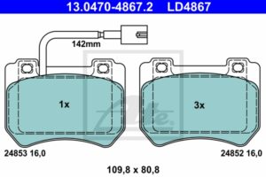 ATE Bremsesæt, skivebremser sg00000d7t bagaksel fuld 278mm 12mm for FIAT JEEP