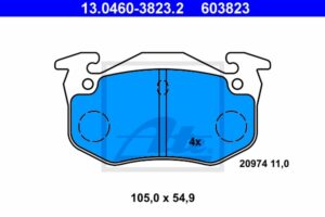 ATE Bremsesæt, skivebremser sg00000dki bagaksel fuld 247mm 8mm for PEUGEOT CITROËN