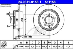 ATE Bremsesæt, skivebremser sg00000dlk bagaksel fuld 278mm 11mm for VOLVO FORD OPEL VAUXHALL GENERAL MOTORS MAZDA