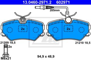ATE Bremsesæt, skivebremser sg00000dly bagaksel fuld 247mm 20mm for PEUGEOT CITROËN