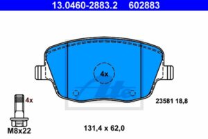 ATE Bremsesæt, skivebremser sg00000dn9 bagaksel fuld 230mm 9mm for SEAT VAG SKODA