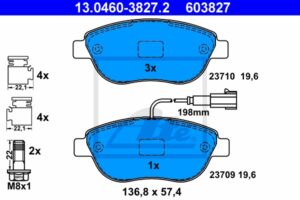 ATE Bremsesæt, skivebremser sg00000dos bagaksel fuld 251mm 10mm for PEUGEOT CITROËN VAUXHALL OPEL FIAT