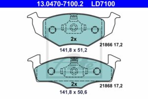 ATE Bremsesæt, skivebremser sg00000dqm bagaksel fuld 232mm 9mm for SEAT VAG