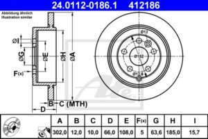 ATE Bremsesæt, skivebremser sg00000dqr bagaksel fuld 300mm 12mm for FORD VOLVO LAND ROVER