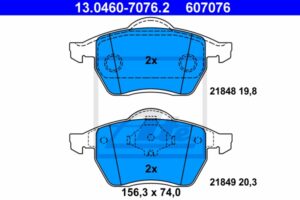 ATE Bremsesæt, skivebremser sg00000dv2 bagaksel fuld 268mm 10mm for PEUGEOT CITROËN FORD SEAT VAG FIAT