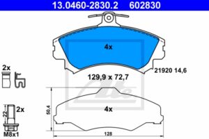 ATE Bremsesæt, skivebremser sg00000dvf bagaksel fuld 260mm 24mm for VOLVO MITSUBISHI KIA