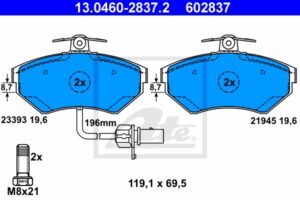 ATE Bremsesæt, skivebremser sg00000dx2 bagaksel fuld 245mm 10mm for VAG SKODA