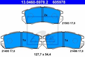 ATE Bremsesæt, skivebremser sg00000dxl bagaksel fuld 260mm 10mm for SUBARU
