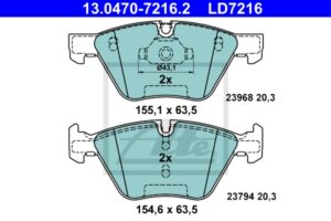 ATE Bremsesæt, skivebremser sizw2n7fg7 bagaksel ventileret 336mm 24mm for BMW