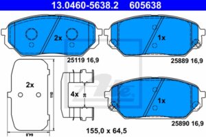 ATE Bremsesæt, skivebremser skiyd0fju5 foraksel ventileret 321mm 32mm for HYUNDAI KIA