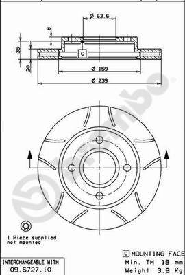 BREMBO Bremsesæt, skivebremser 142054089 foraksel indvendig ventileret 240mm 20mm for FORD MAZDA FORD (CHANGAN)
