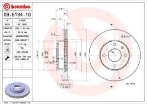 BREMBO Bremsesæt, skivebremser ijf141i4c8 foraksel indvendig ventileret 260mm 24mm for FORD MERCURY MAZDA