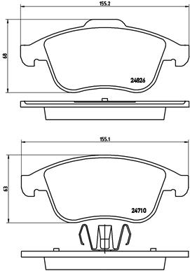 BREMBO Bremsesæt, skivebremser ijzjsgfdy3 foraksel indvendig ventileret 296mm 26mm for RENAULT