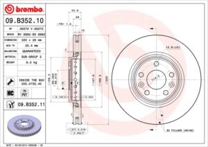 BREMBO Bremsesæt, skivebremser ijzjsgfhe7 foraksel indvendig ventileret 320mm 28mm for RENAULT